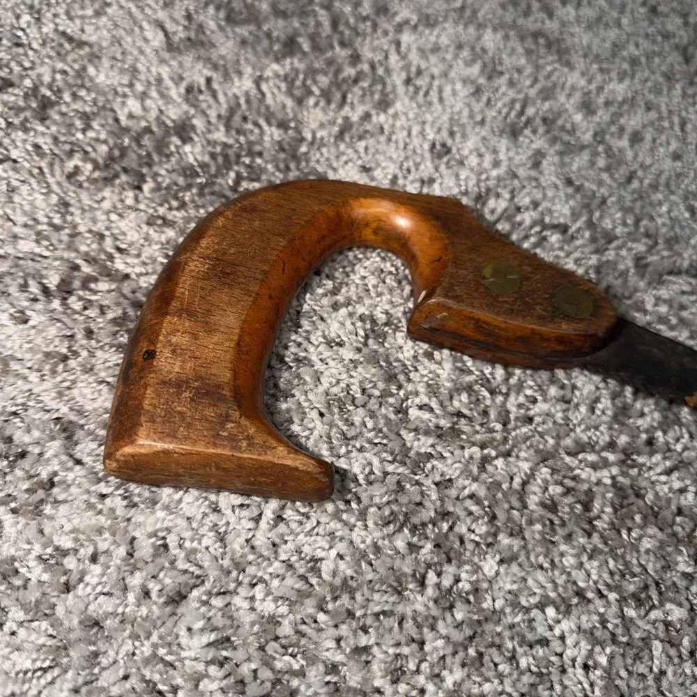 Early 1900s W P Howell Key Hole Saw Wood Handle, Antique, Overall Blade Size 8in